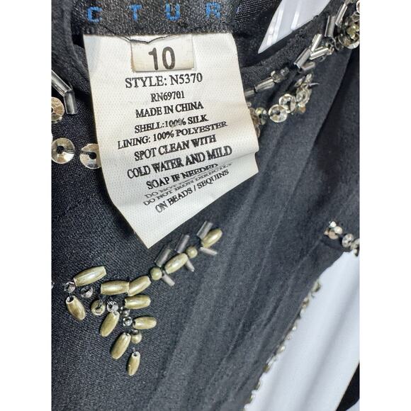 Sue Wong Nocturne Silk Beaded Petal Dress Ballet Flapper Fairy Coquette Size 10 - Picture 7 of 7